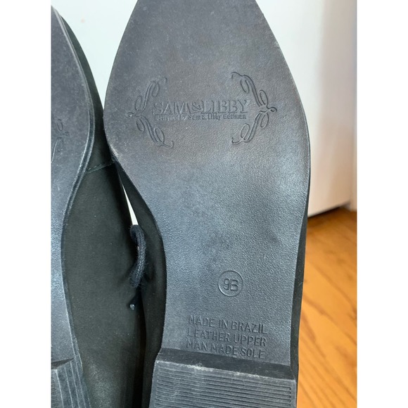 Sam & Libby Black Suede Tie Up Shoes Size 9 - Picture 6 of 6
